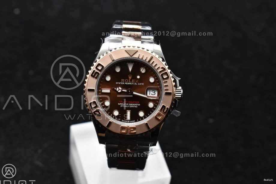 316L Best SS 268621 Dial Yacht-Master Case RG A2824 Edition Bracelet 37mm Brown 1:1 CVSF and 1116